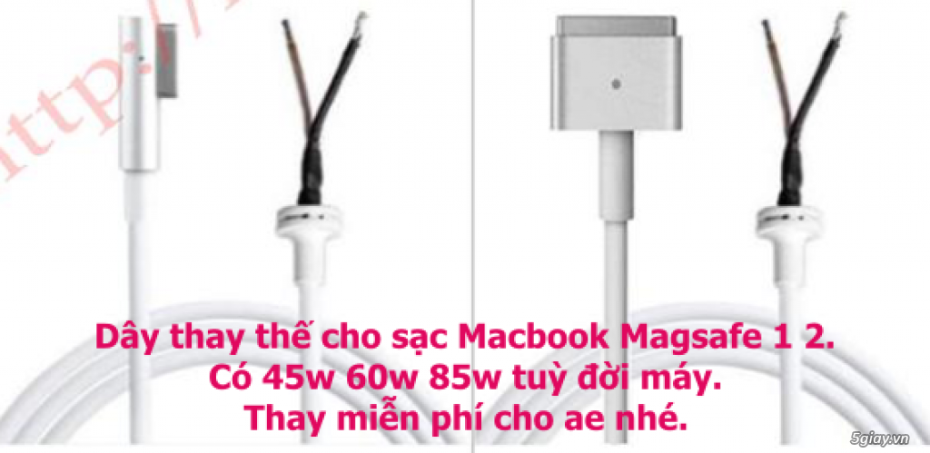 Sạc Macbook: Magsafe 1 Magsafe 2 ,Type C (USB-C), Dây thay thế free - 3