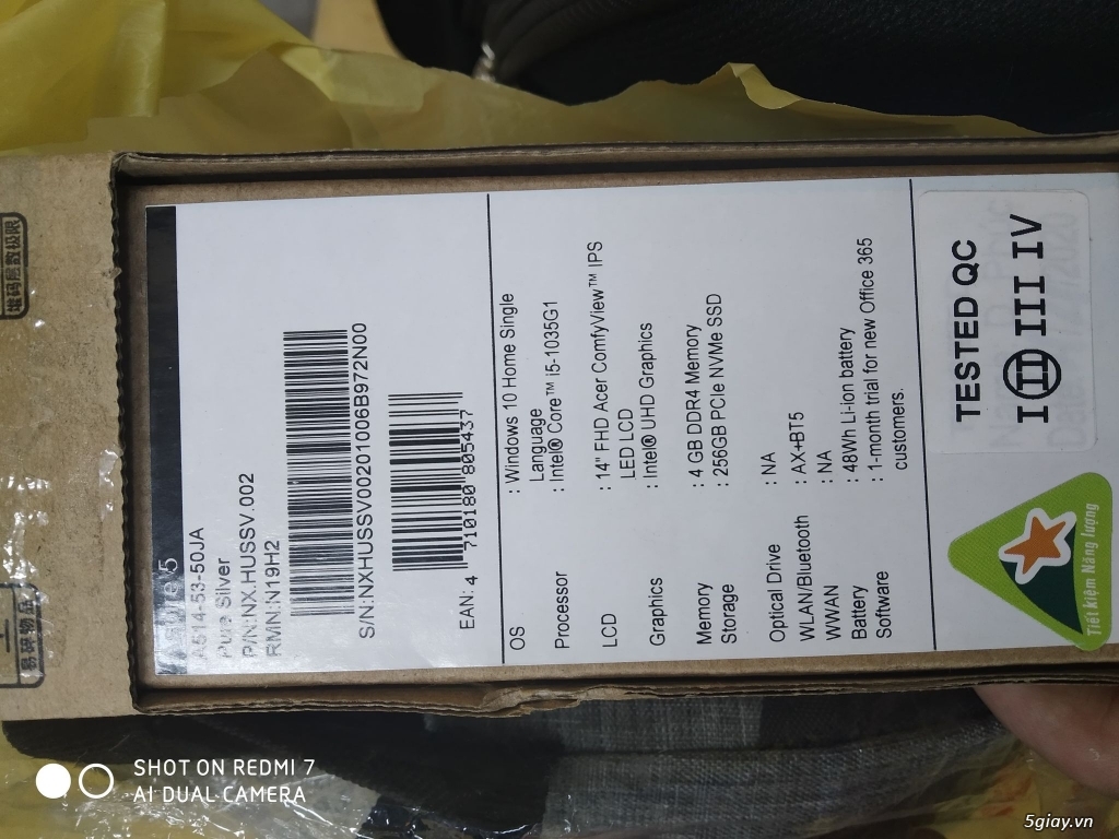 Acer Aspire 5 A514 i5-1035G1 mới mua 7 ngày - 3
