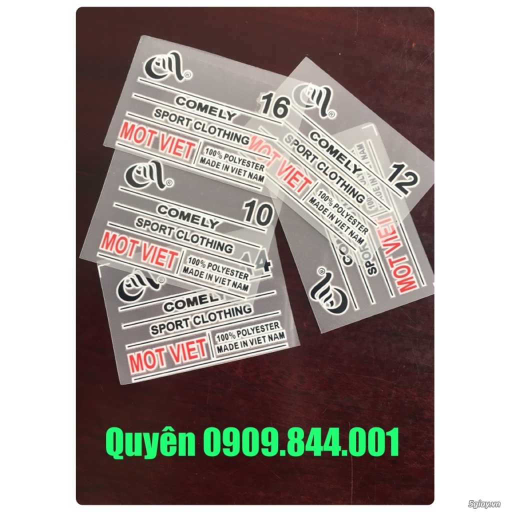 Nhãn ép nhiệt ( tem mác ép nhiệt)