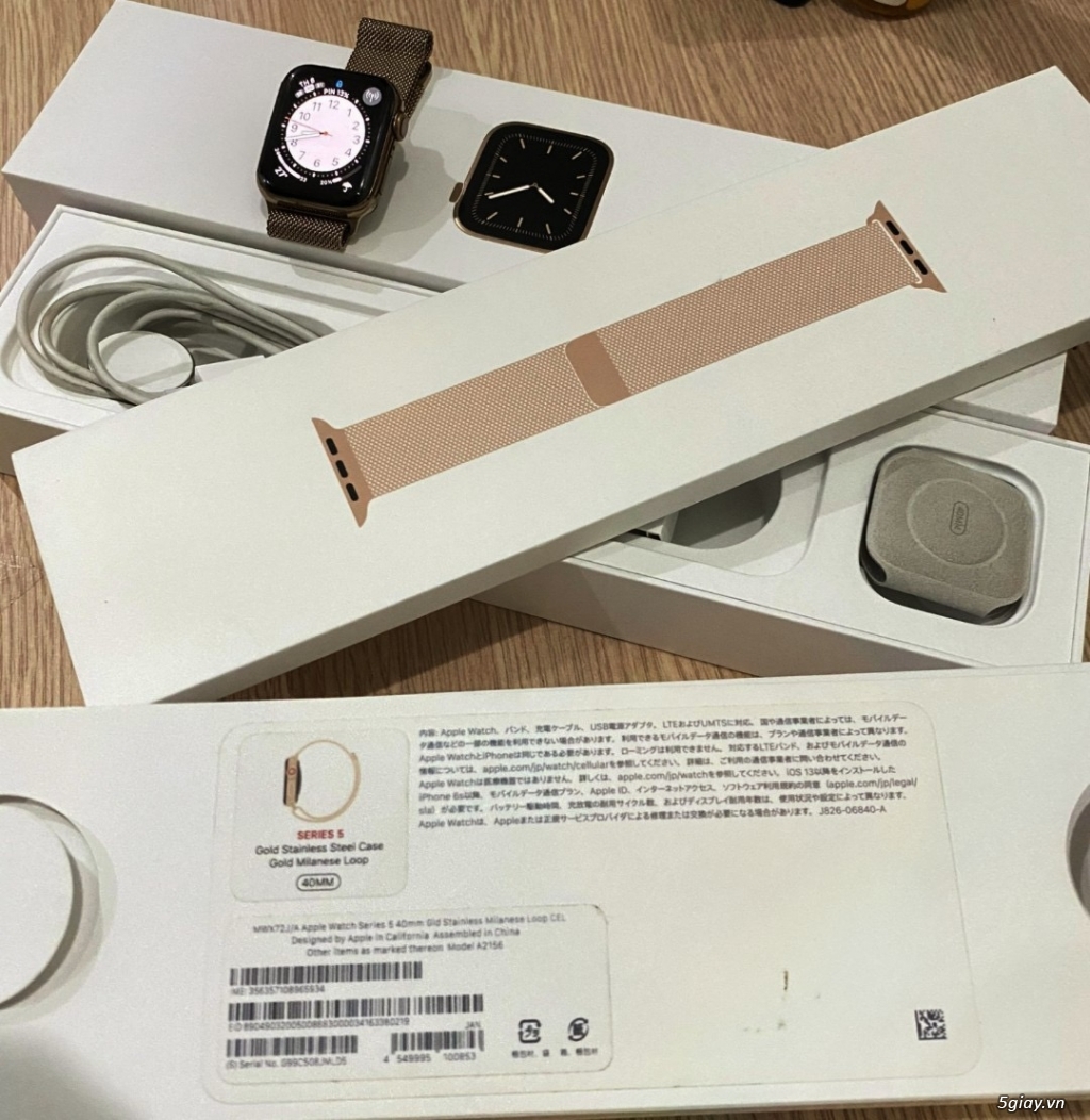 Apple Watch S5 LTE thép 40mm BH 2021 fullbox