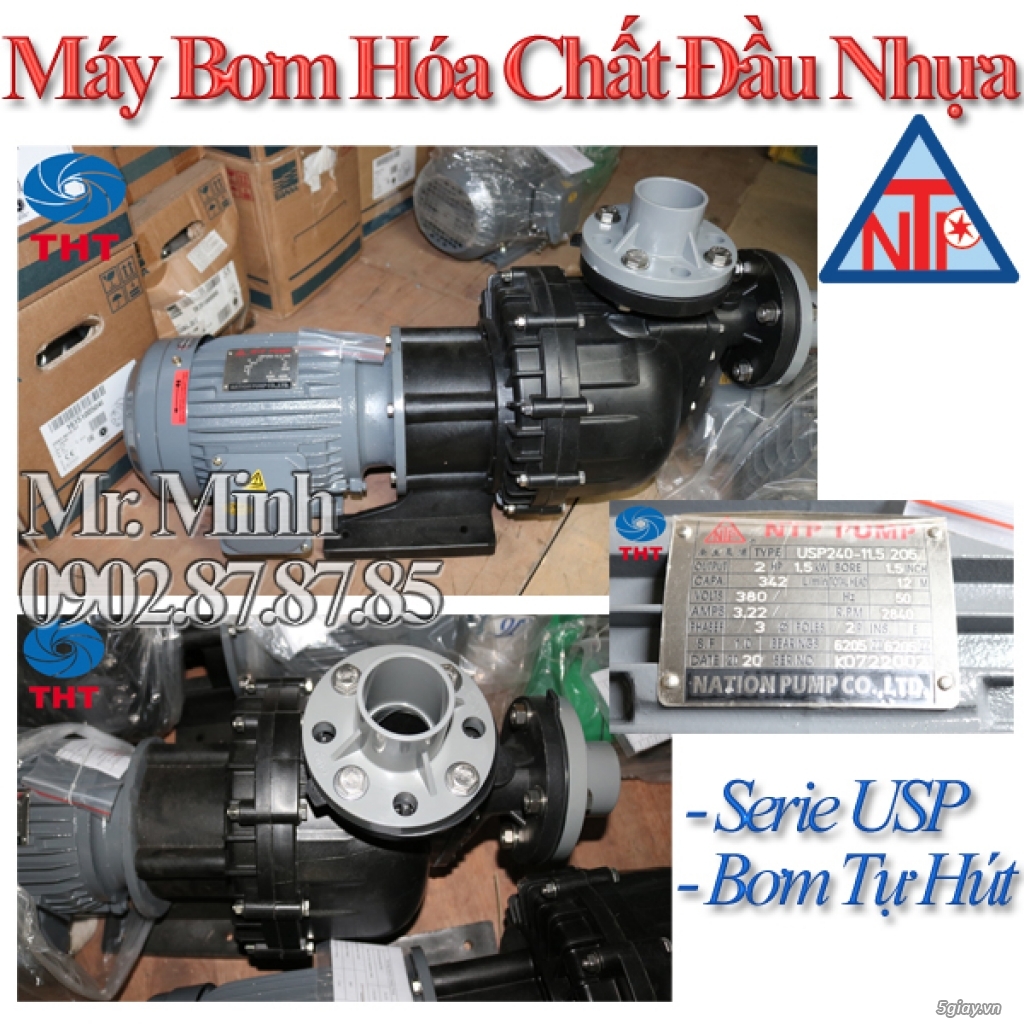 Máy Bơm Ly Tâm - Máy Bơm Tự Hút - Máy Bơm Hóa Chất Đầu Nhựa NTP