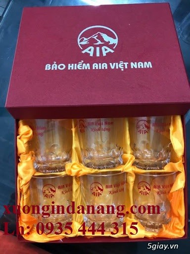Ly thủy tinh in logo quà tặng khách hàng giá rẻ ở Quảng Ngãi