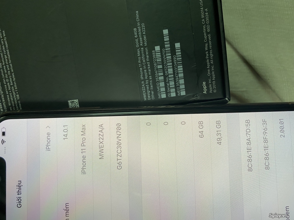 iPhone 11 Pro Max 64gb ZA đẹp 99% full box zin all - 2