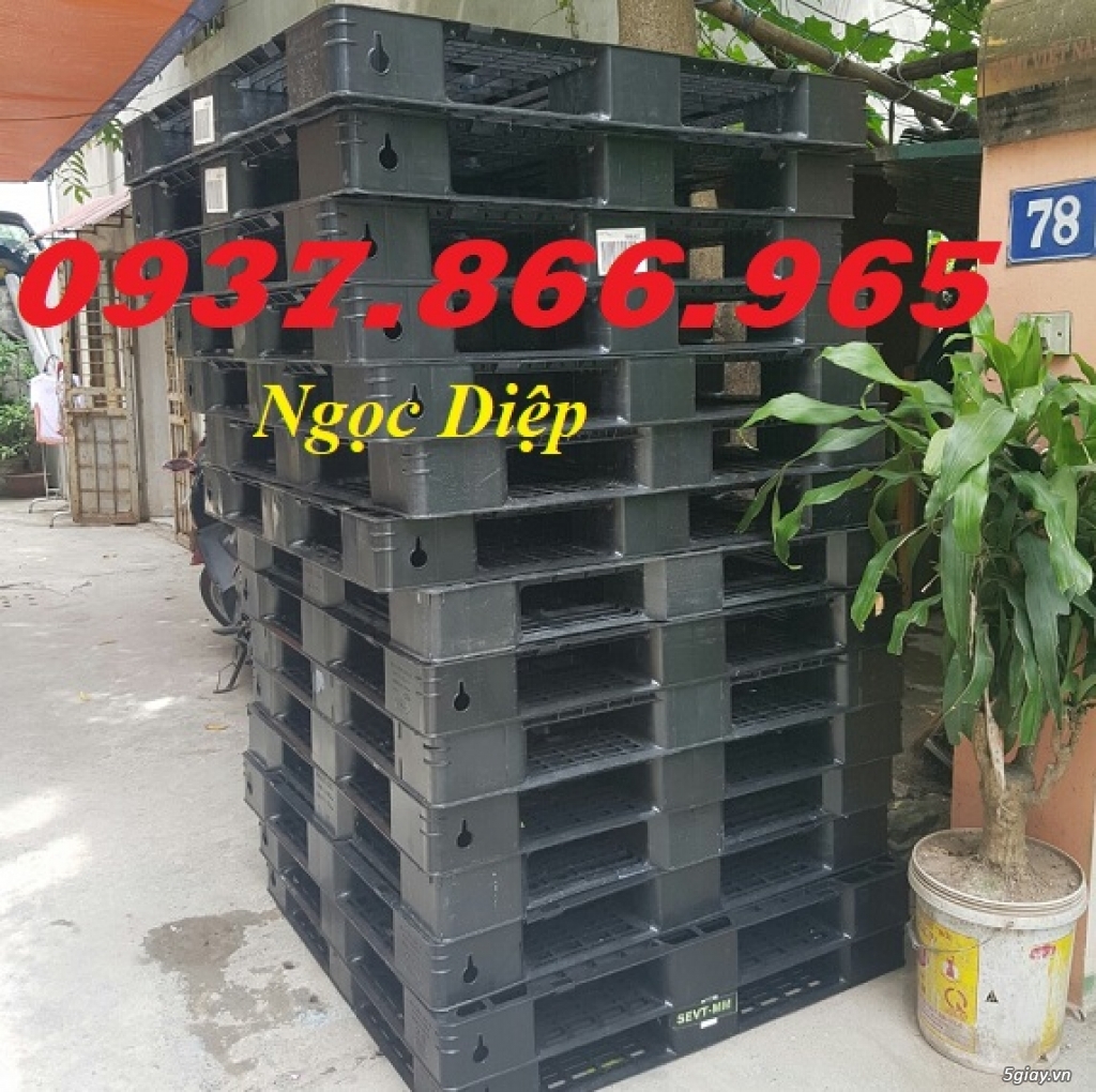 Pallet nhựa nâng hàng, pallet nhựa kê hàng, pallet nhựa một mặt - 2