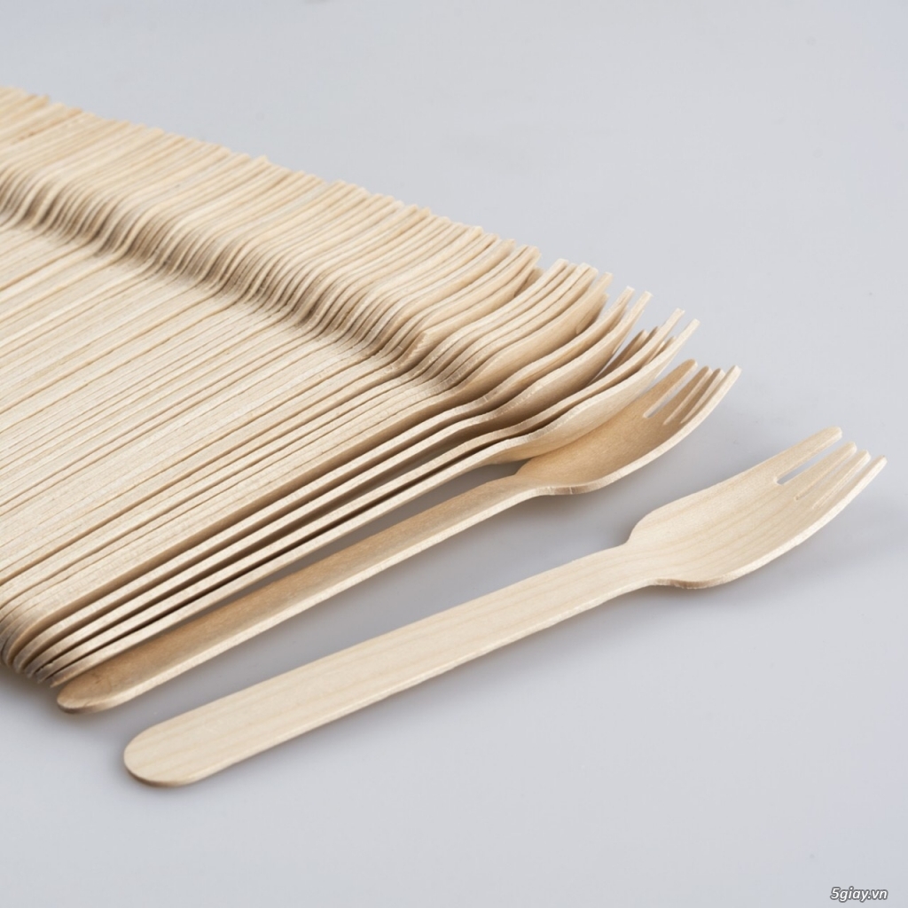 Nĩa (Dĩa) gỗ dùng một lần KEGO (thùng 1000 cái) - 1