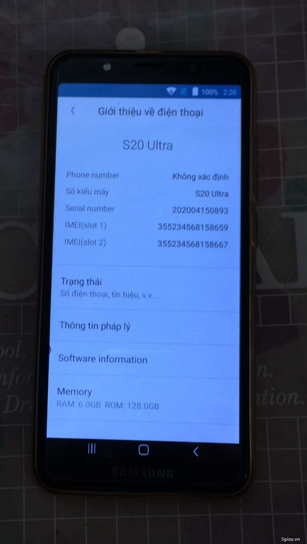 Samsung a9s fake end 22h59” ngày 25/11 - 4
