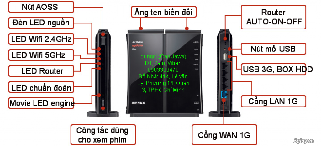 Wifi Router Buffalo, Modem Wifi ADSL 2+ Modem 3G, USB thu Wifi. Toàn hàng BUFFALO - 19