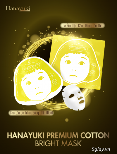 Mặt nạ dưỡng trắng da Hanayuki (Premium Cotton bright Mask)