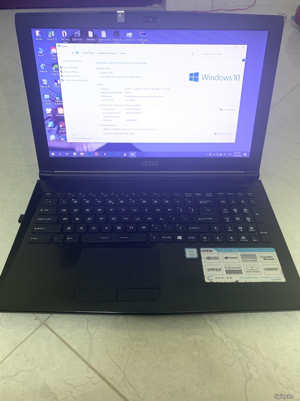 Cần bán: Laptop MSI CX Series - 1