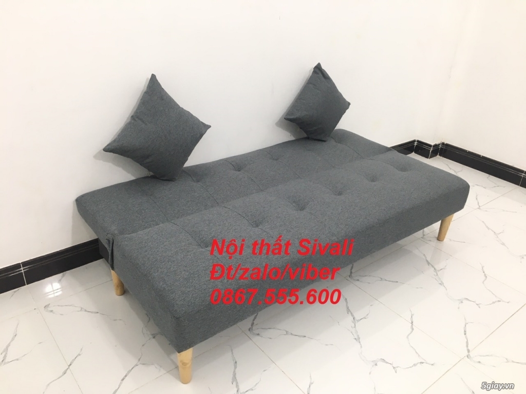 Sofa bed, sofa giường giá rẻ màu xám lông chuột, xám đậm đen than vải - 4