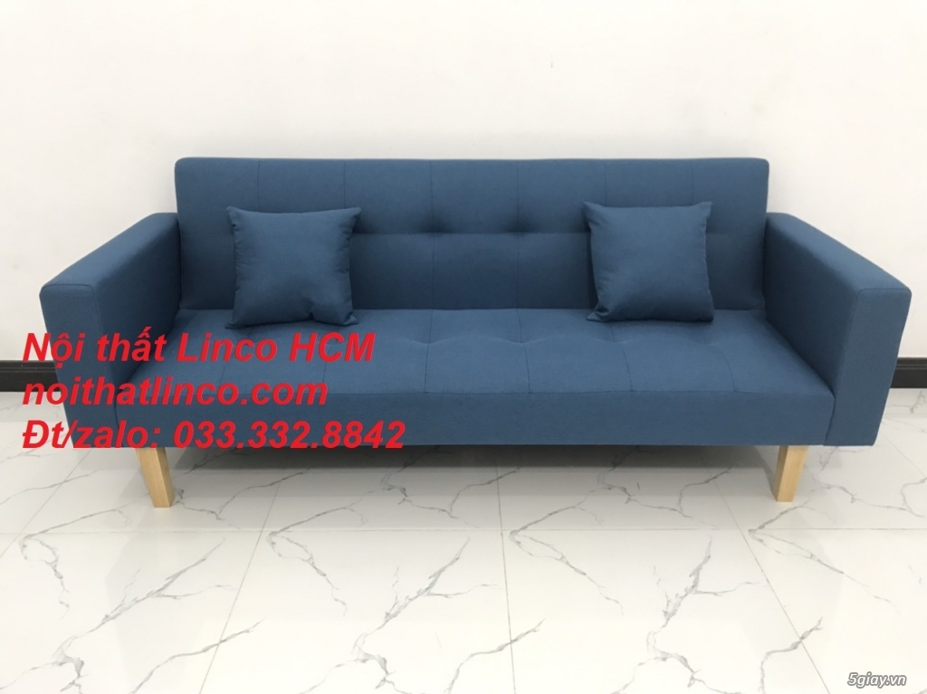 Sofa giường | Sofa bed | Sofa băng dài 2m màu xanh dương | Sofa vải bố - 3