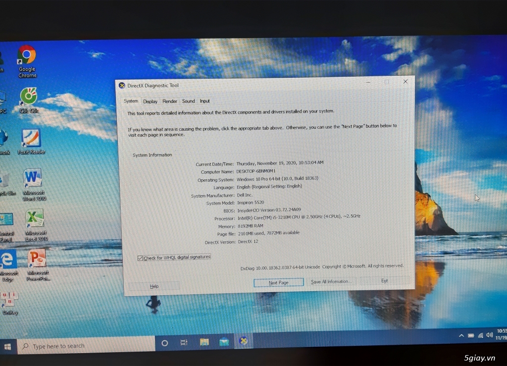 HCM - Dell audi A5 5520 core i5 3210m 2.5g 4cpus, Ram 8G, Vga rời - 4