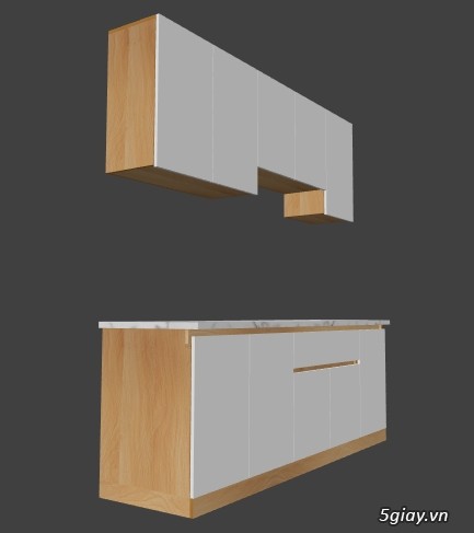 Tủ Bếp hiện đại chữ I đơn giản siêu đẹp giá rẻ gỗ công nghiệp chống ẩm - 3