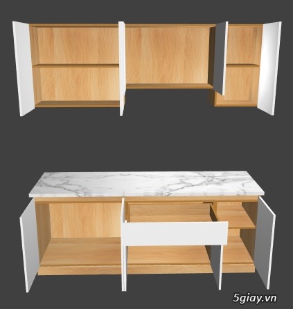 Tủ Bếp hiện đại chữ I đơn giản siêu đẹp giá rẻ gỗ công nghiệp chống ẩm - 1