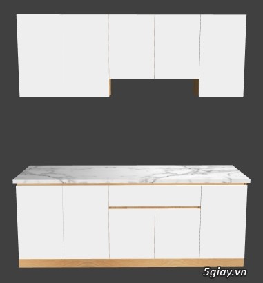 Tủ Bếp hiện đại chữ I đơn giản siêu đẹp giá rẻ gỗ công nghiệp chống ẩm