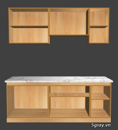 Tủ Bếp hiện đại chữ I đơn giản siêu đẹp giá rẻ gỗ công nghiệp chống ẩm - 2