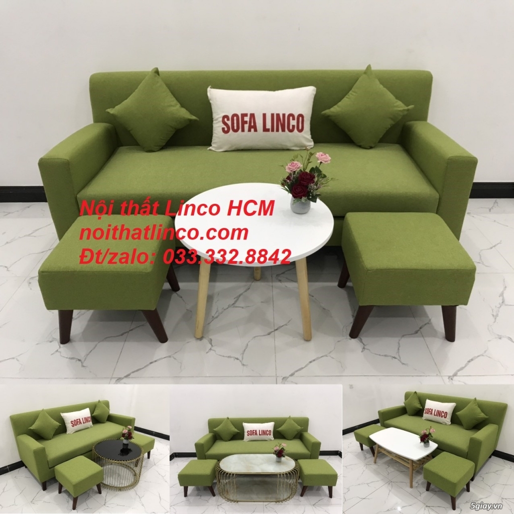 Sofa màu xanh lá, xanh lá cây, xanh lá chuối giá rẻ Nội thất Linco HCM - 4