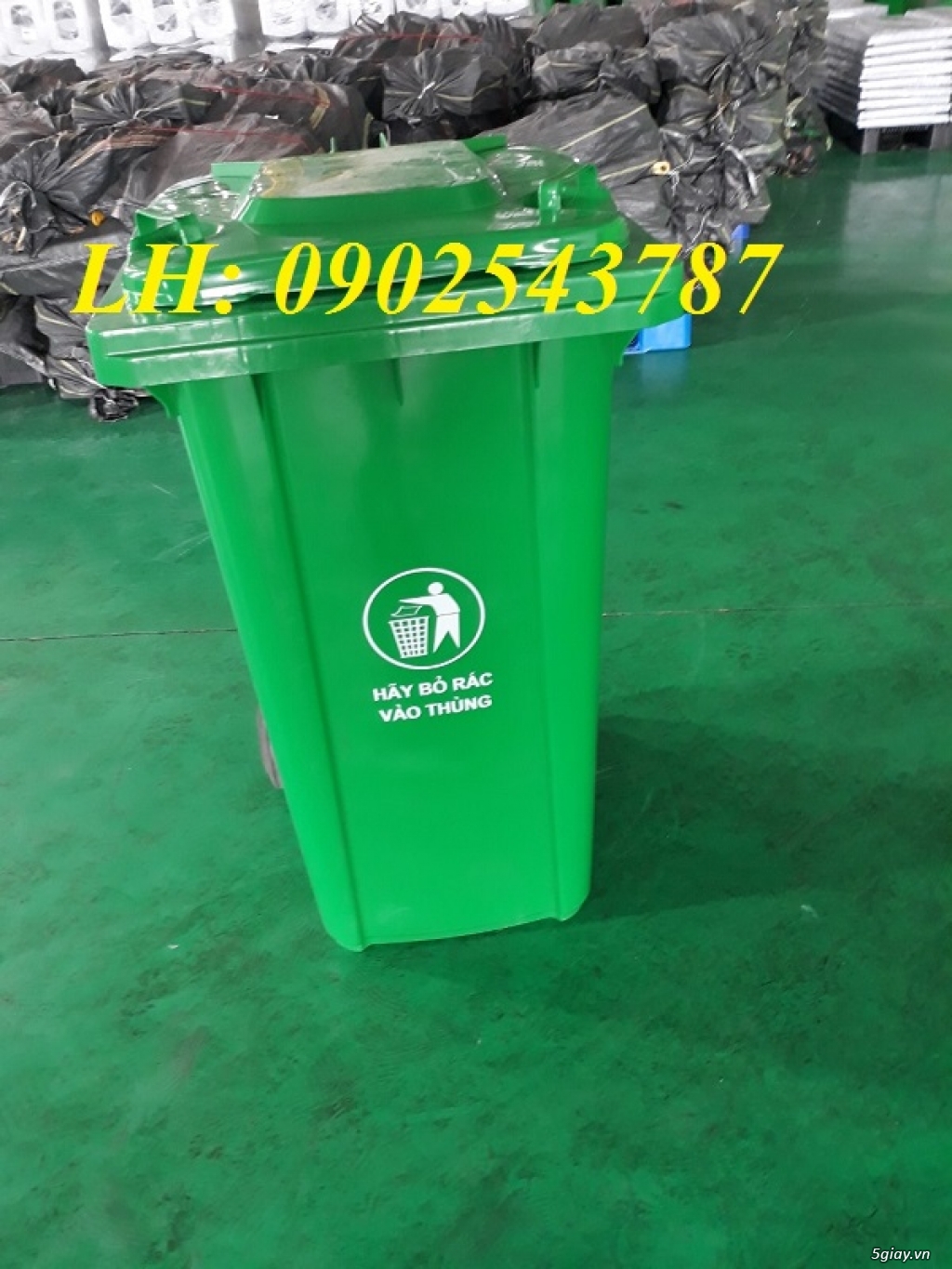 Thùng rác công cộng  mầu xanh - 4