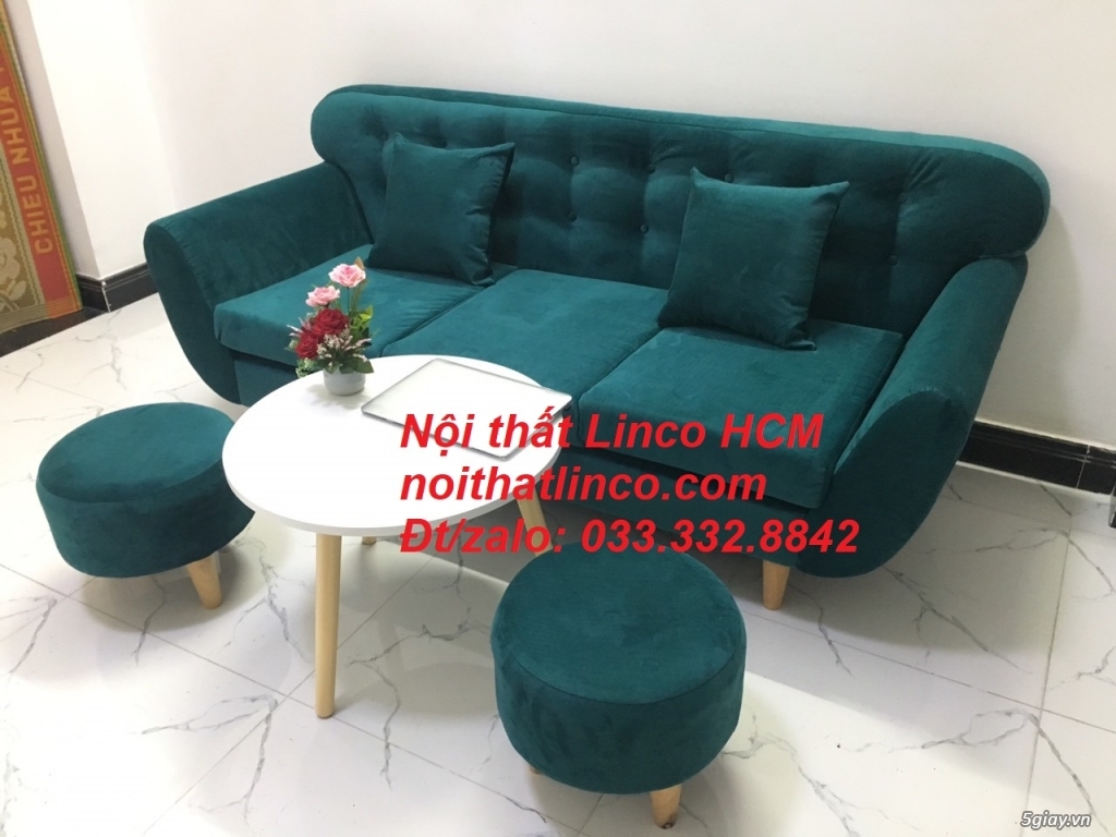 Sofa màu xanh lá, xanh lá cây, xanh lá chuối giá rẻ Nội thất Linco HCM - 1