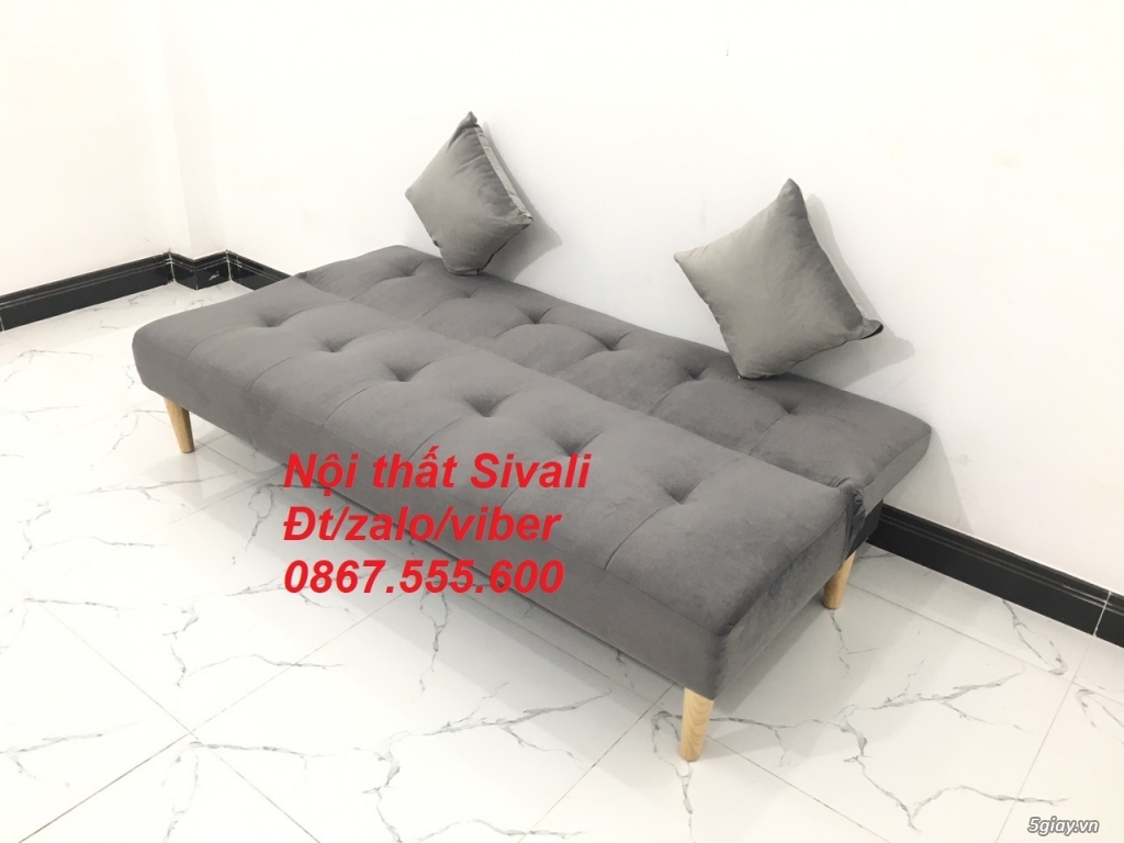 Sofa giường xám khói xám lông chuột, xám ghi trắng Nội thất Sivali HCM - 3