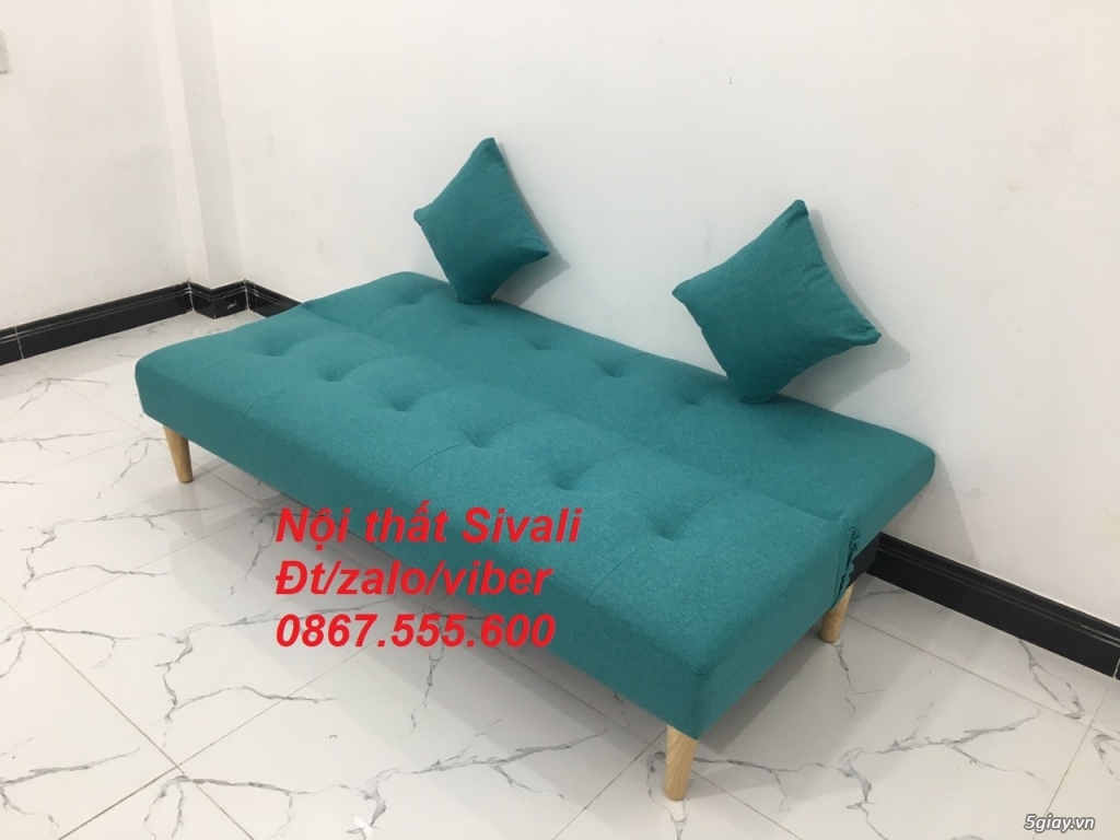 Sofa giường đa năng nhỏ gọn giá rẻ màu xanh ngọc | Nội thất Sivali HCM - 2