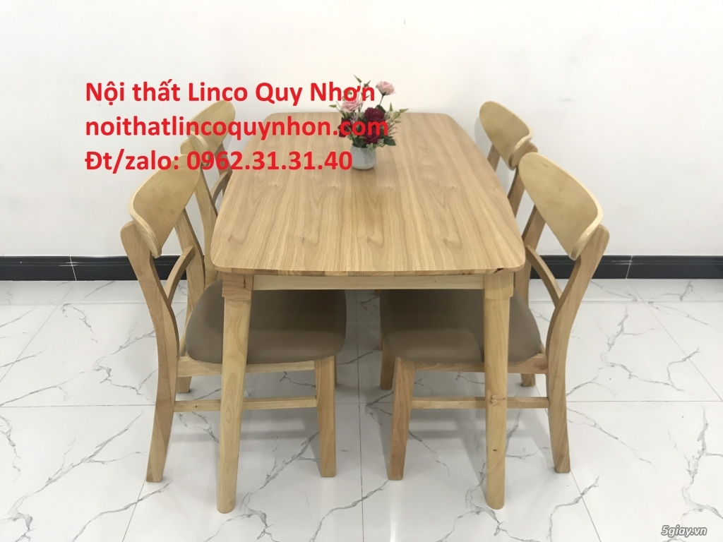 Bàn ăn Mango 4 ghế gỗ cao su tự nhiên Nội thất Sofa Linco Quy Nhơn BĐ - 1
