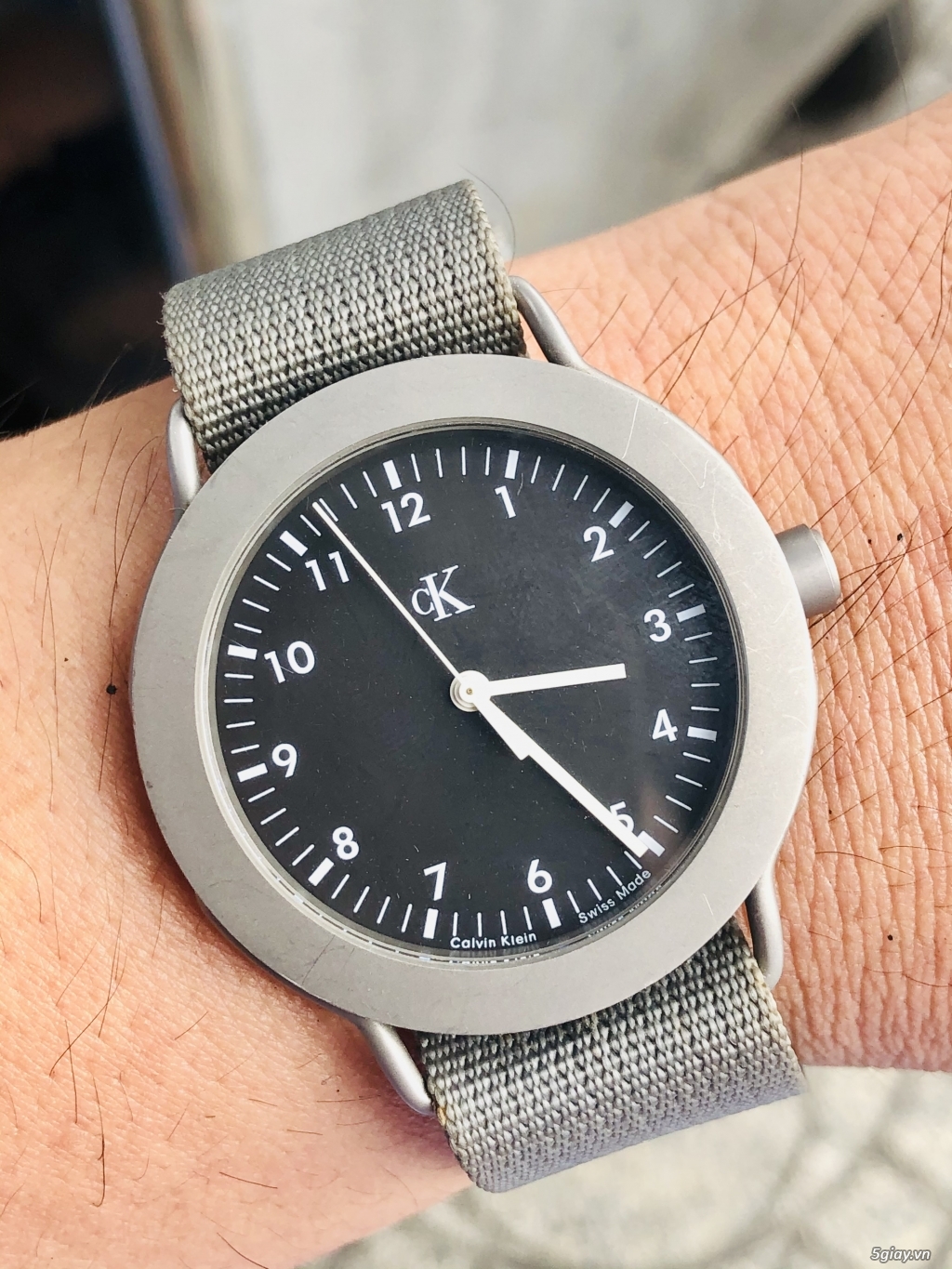 CK chính hãng Nam đeo size 37 mm full titan - 2