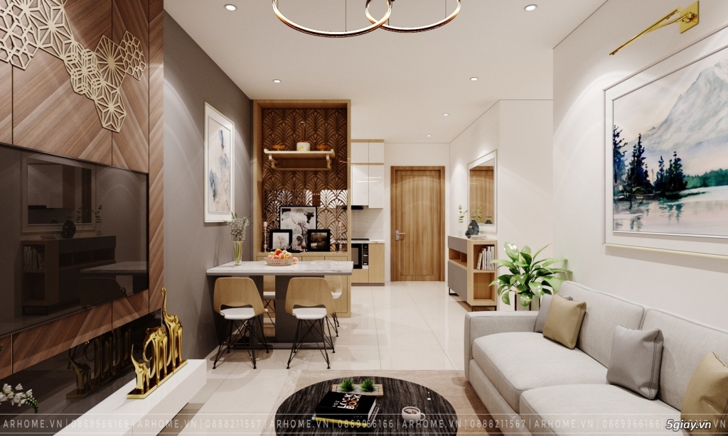 Thiết kế nội thất căn hộ 2 phòng ngủ 55m2 Vinhomes Smart City - 1