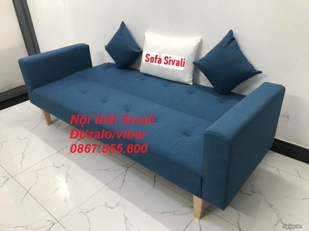 Ghế sofa băng, sofa giường màu xanh dương da trời giá rẻ Sofa Sivali - 4