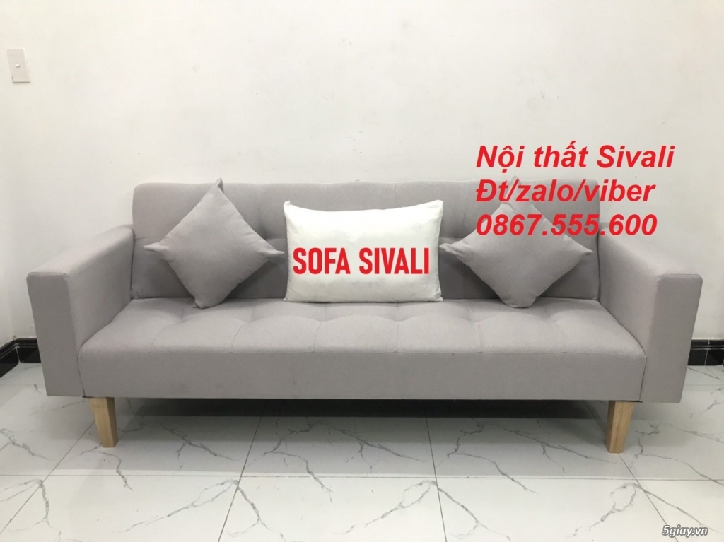 Bộ ghế sofa băng, salon giường màu xám ghi trắng Nội thất Sivali Tphcm - 3