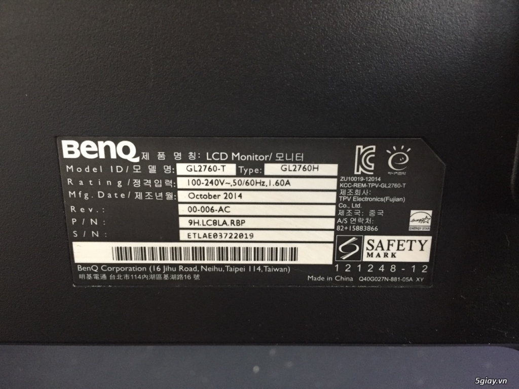Màn hình BenQ GL2760H LED Full HD - 27 Inch 2nd - 7