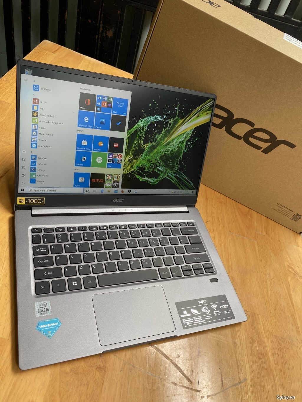 laptop Acer Swift3, i5 8G ssd512G fullbox 100%, siêu mỏng nhẹ 1.19ki - 4