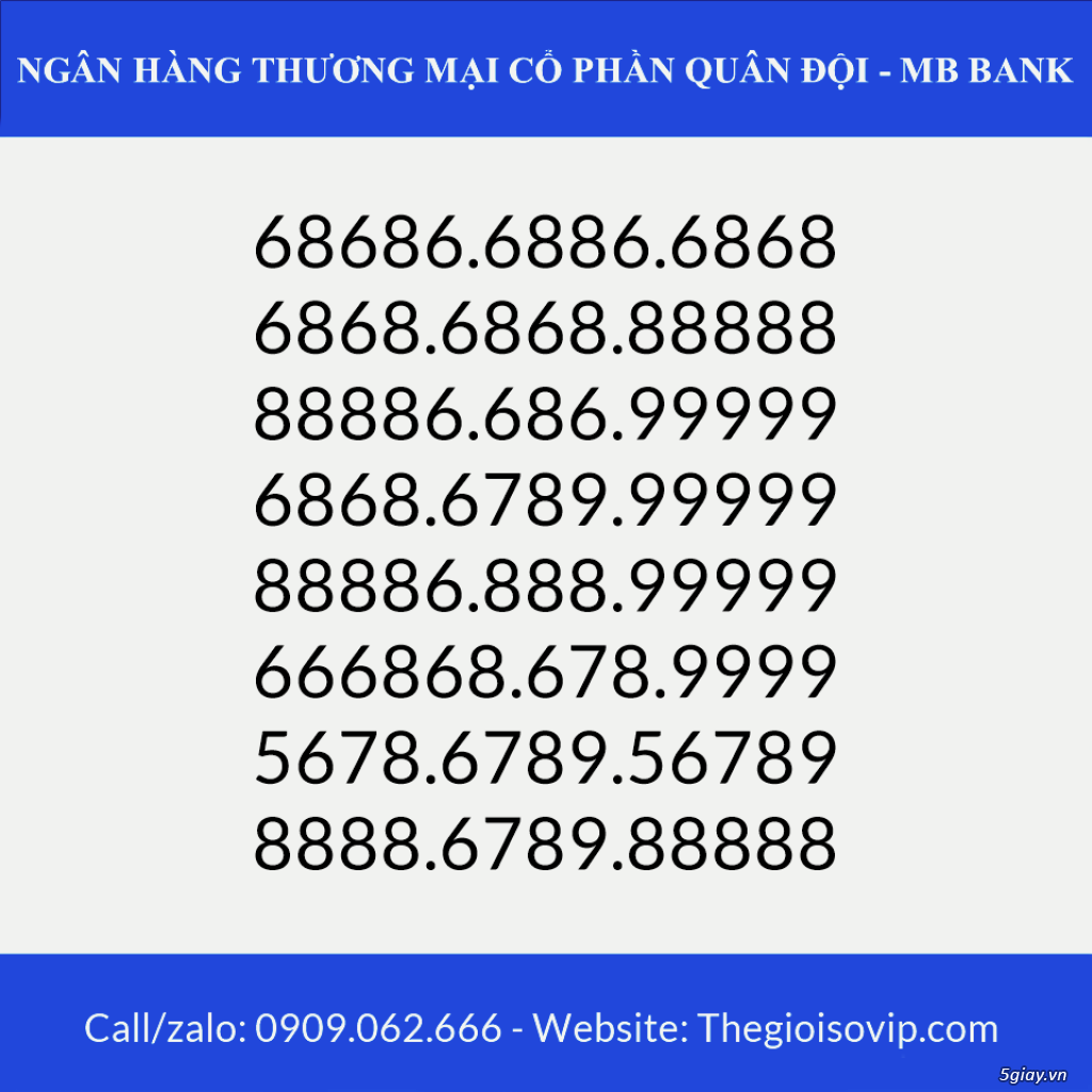 Tài khoản ngân hàng số đẹp vip mbbank ngân hàng quân đội - 6