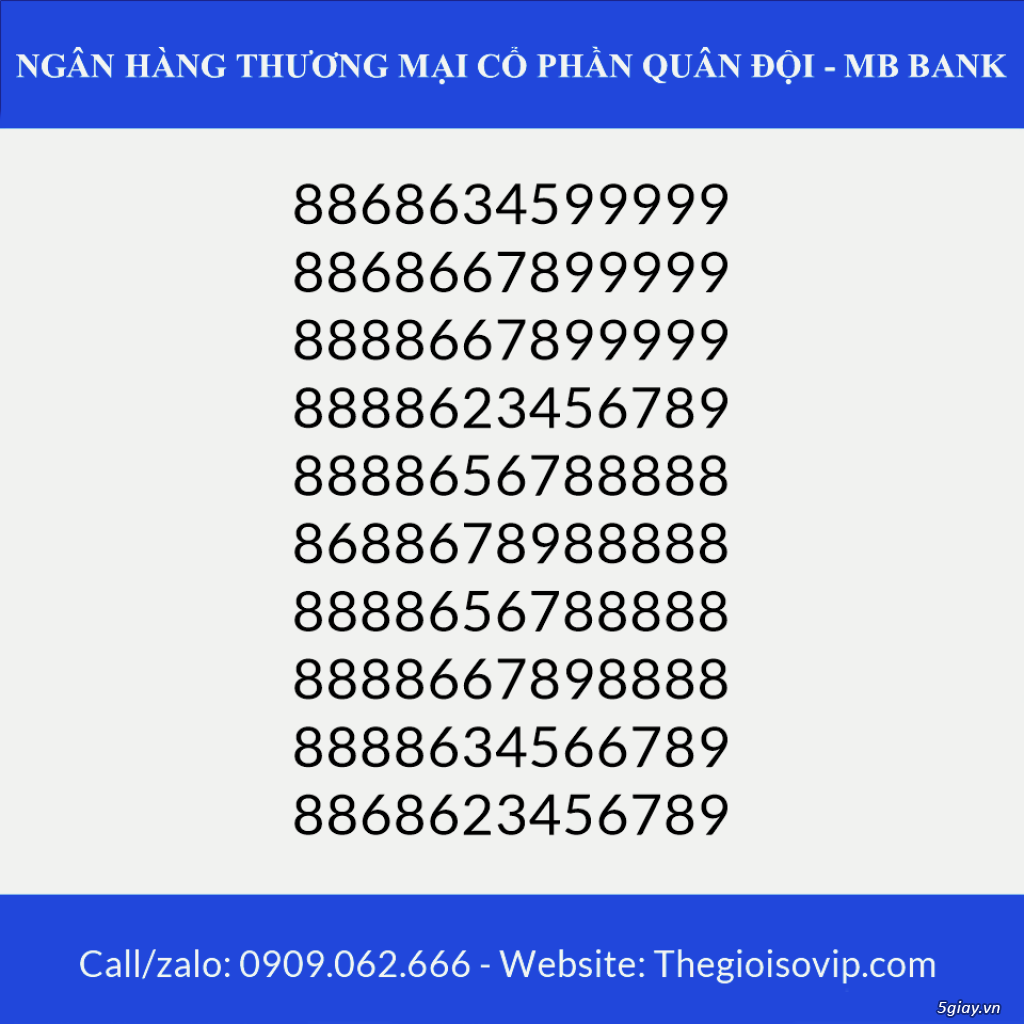 Tài khoản ngân hàng số đẹp vip mbbank ngân hàng quân đội - 1