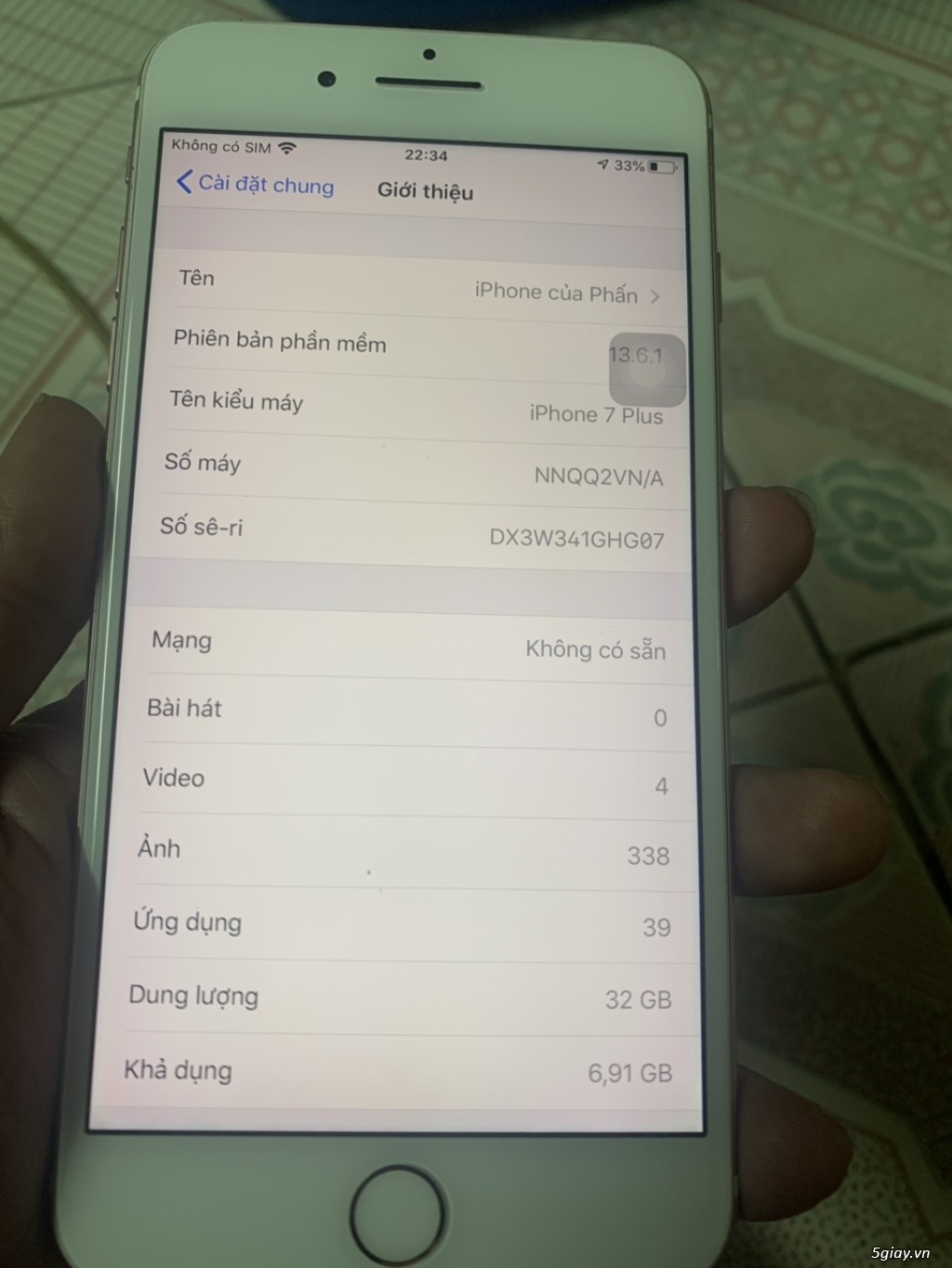 Iphone 7plus mã VN 32gb rose, nữ xài 99%, zin 100% - 1