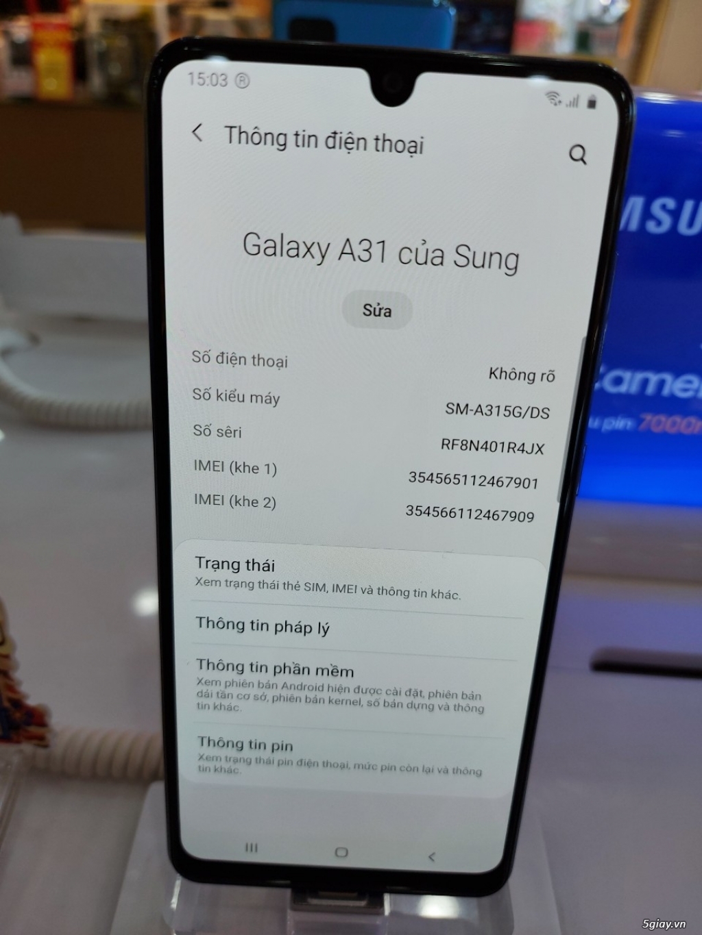 [BMT]Kẹt tiền cần bán lại Samsung A31 mới mua 8 ngày! - 2