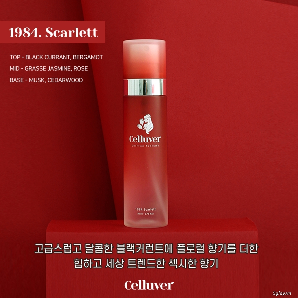 CELLUVER Nước Hoa Voan Chiffon Perfume - 1984 Scarlett 80ml CELLUVER