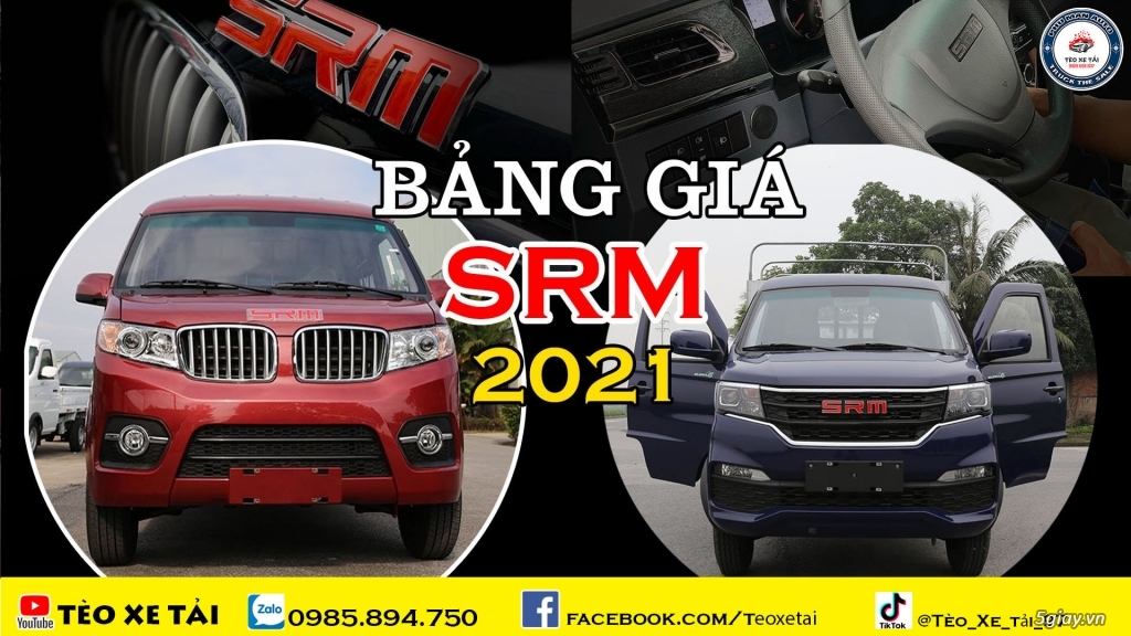 Bảng giá Xe SRM mới nhất năm 2021 | SRM 2 chổ - 5 Chổ, SRM 930Kg - 1