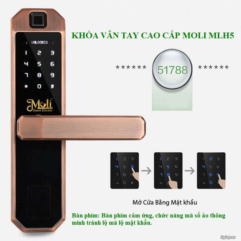 Khóa vân tay cao cấp MOLI - 2