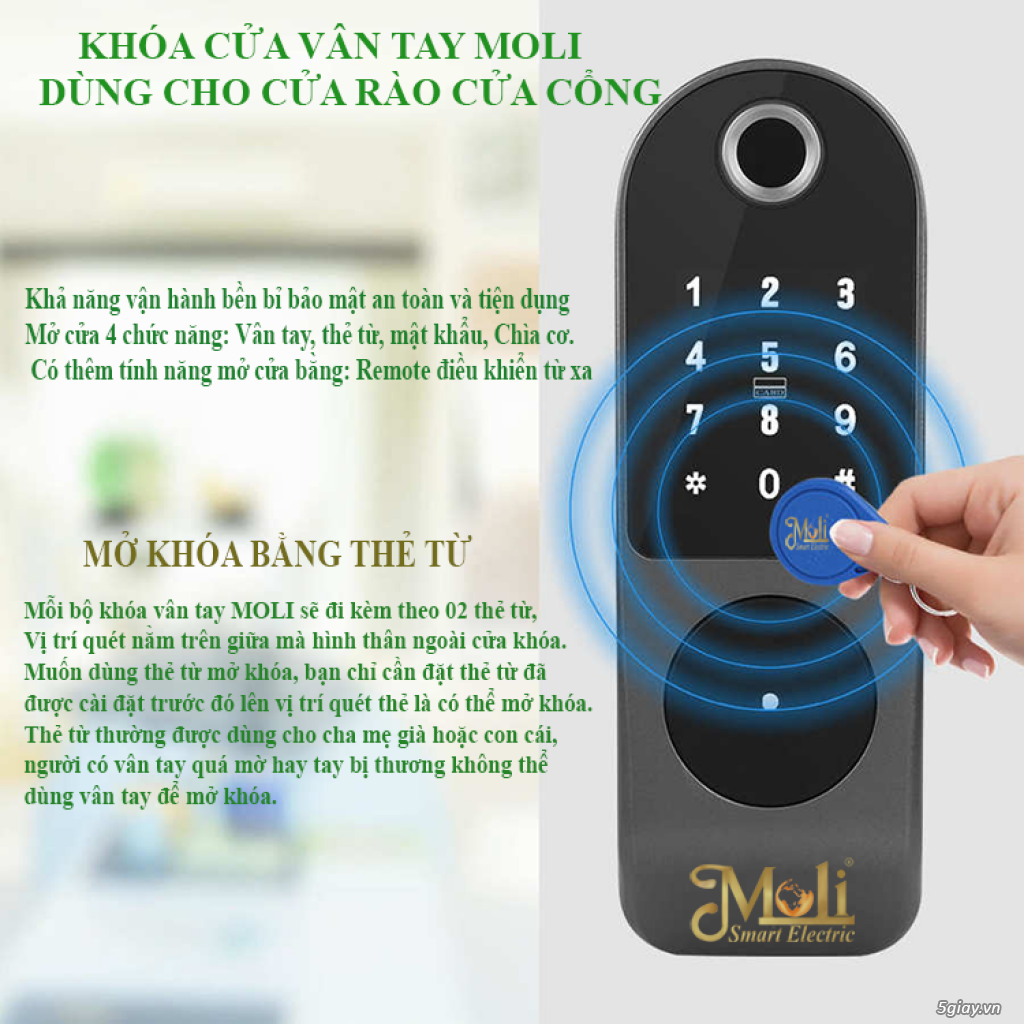 KHÓA CỬA VÂN TAY CHÍNH HÃNG MOLI VIỆT NAM - 9