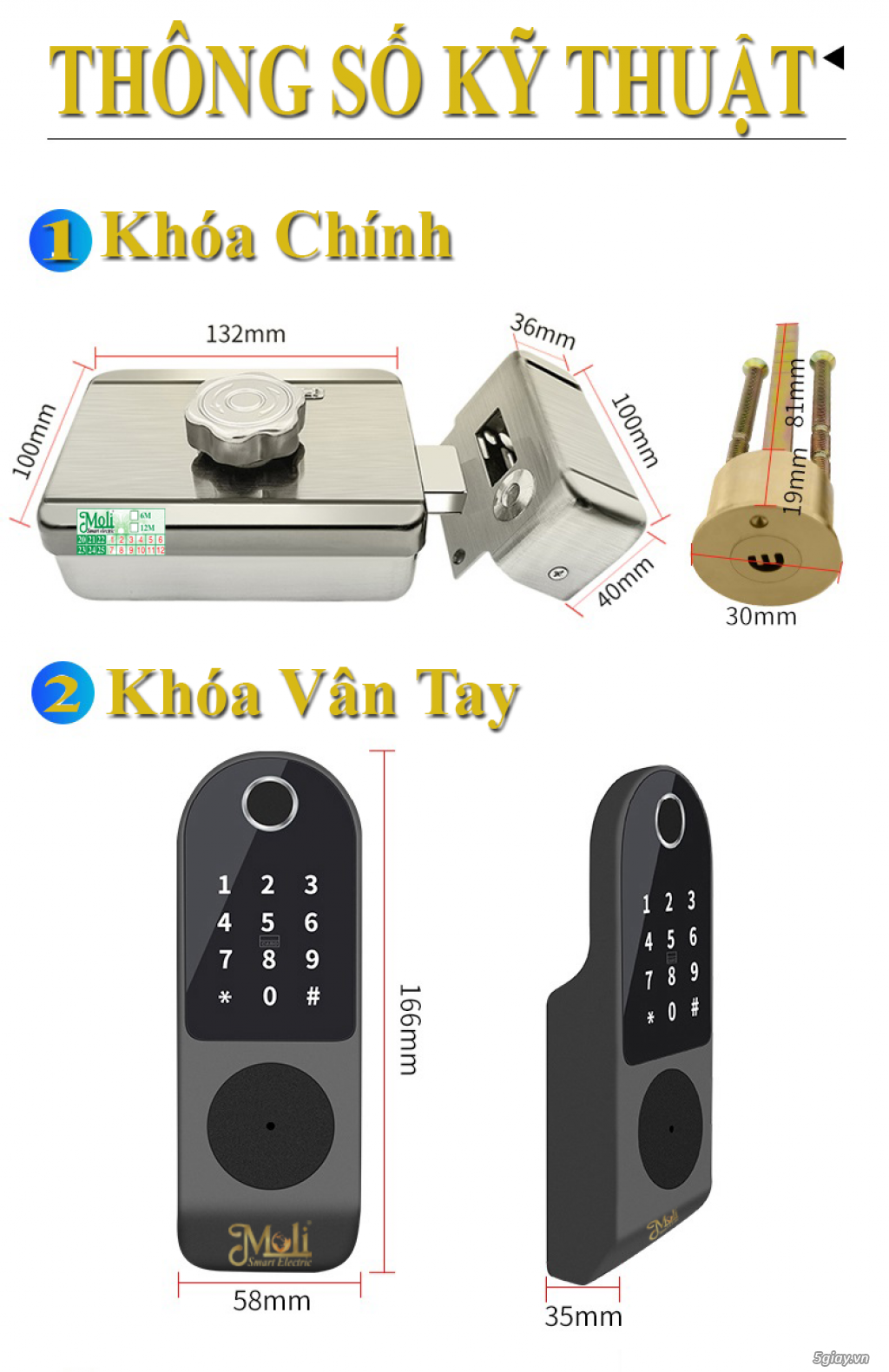 KHÓA CỬA VÂN TAY CHÍNH HÃNG MOLI VIỆT NAM