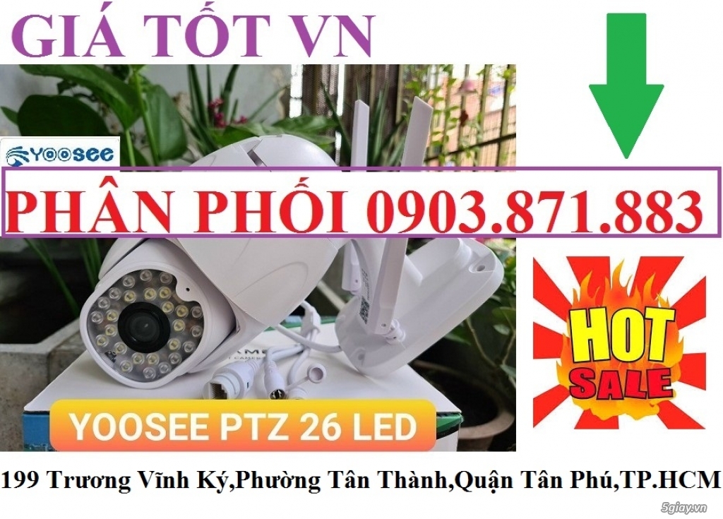 PHÂN PHỐI ĐẠI LÝ YOOSEE PTZ 26 LED - Camera Wifi Yoosee PTZ Full HD 10 - 7