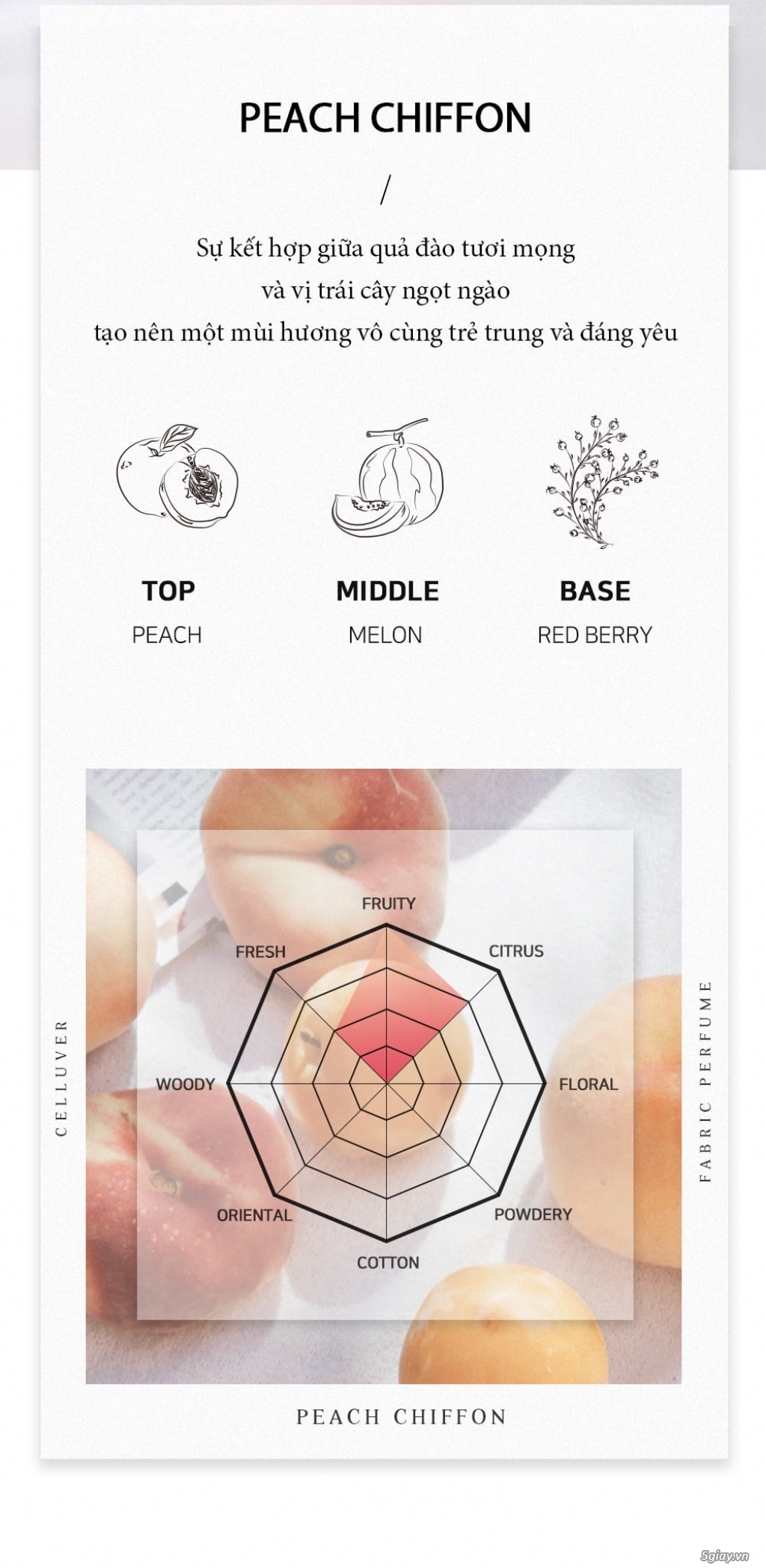 CELLUVER Nước Hoa Vải Fabric Perfume - Celluver Peach Chiffon 70ml - 4