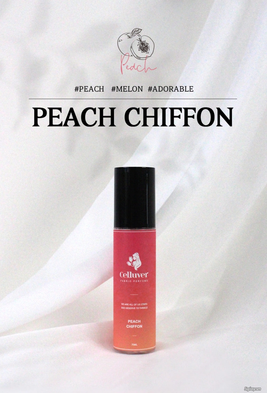 CELLUVER Nước Hoa Vải Fabric Perfume - Celluver Peach Chiffon 70ml - 3