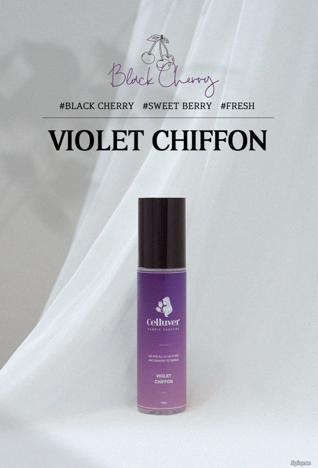 CELLUVER Nước Hoa Vải Fabric Perfume - Celluver Violet Chiffon 70ml - 4