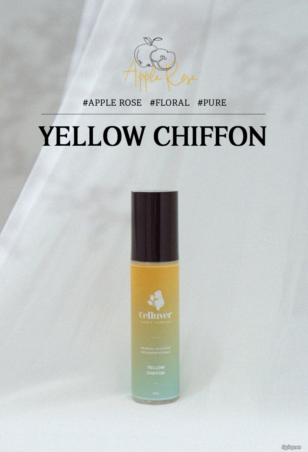 CELLUVER Nước Hoa Vải Fabric Perfume - Celluver Yellow Chiffon 70ml - 4