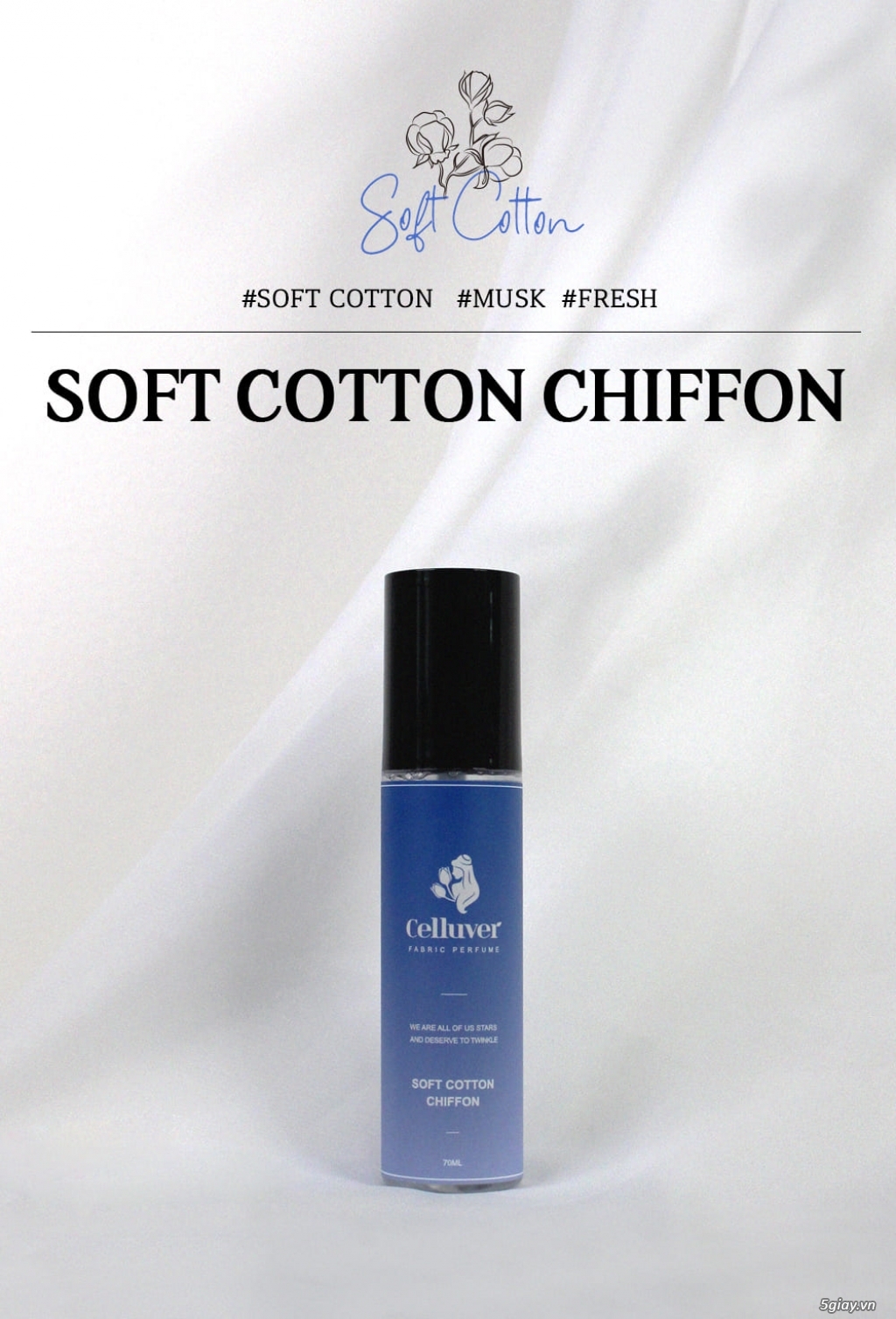 CELLUVER Nước Hoa Vải Fabric Perfume - Celluver Soft Cotton Chiffon 70 - 4