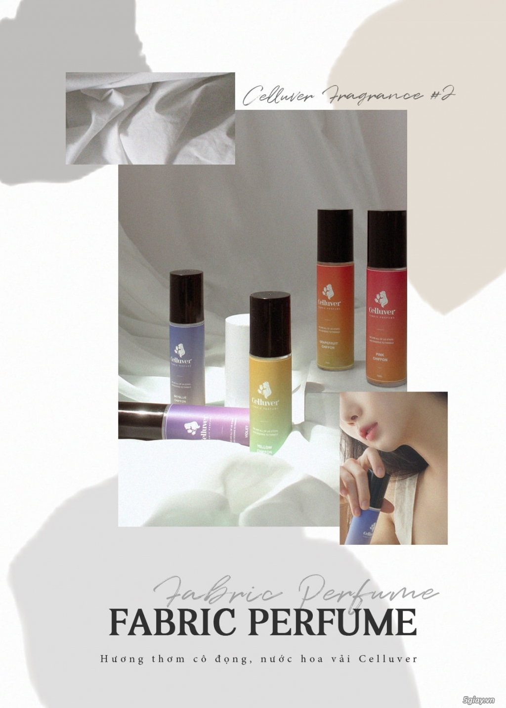 CELLUVER Nước Hoa Vải Fabric Perfume - Celluver Soft Cotton Chiffon 70 - 8