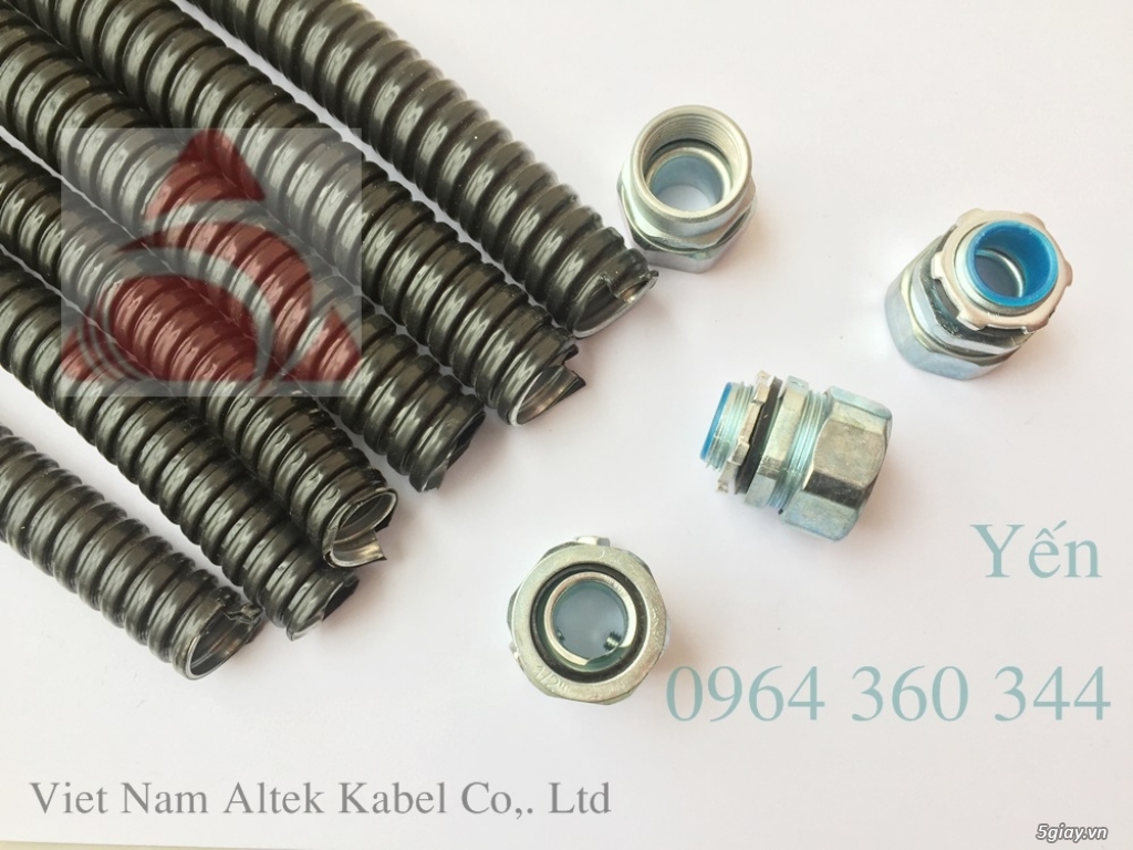 Đại lý ống ruột gà lõi thép bọc nhựa, phụ kiến đầu siết D16, D20, D25