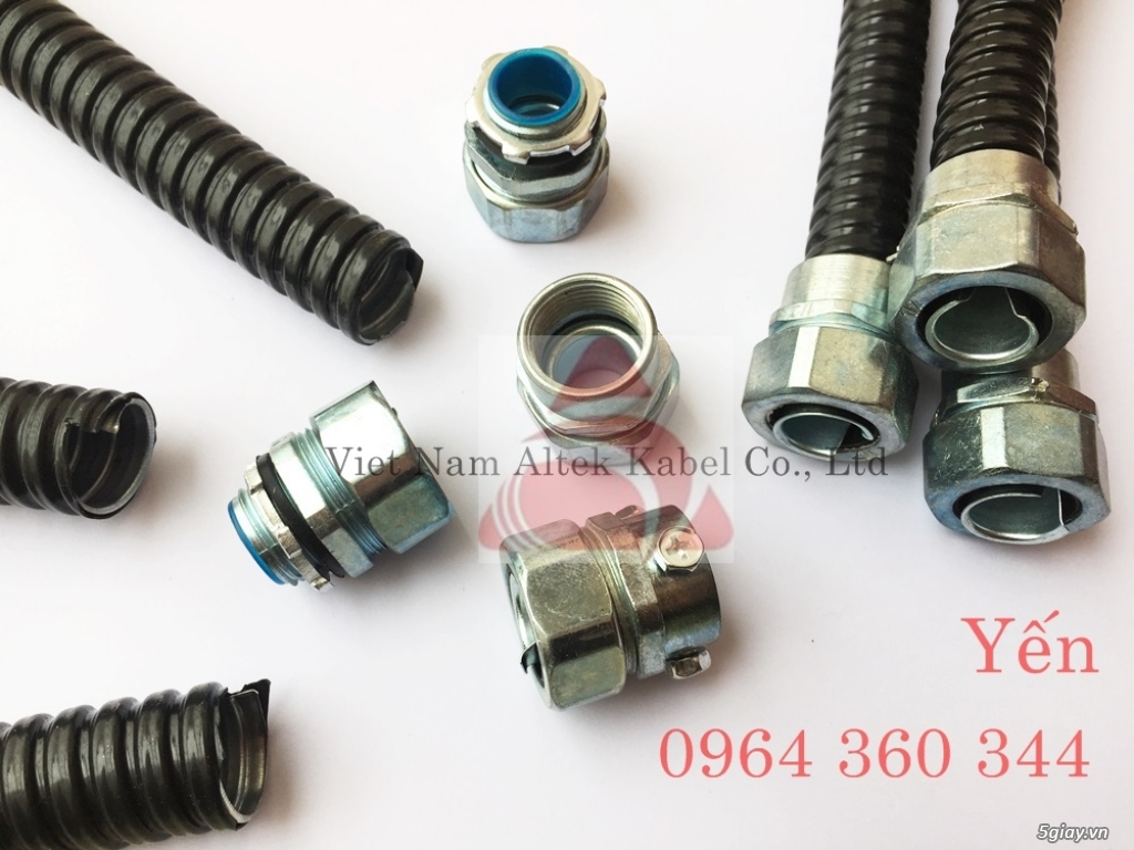 Đại lý ống ruột gà lõi thép bọc nhựa, phụ kiến đầu siết D16, D20, D25 - 1